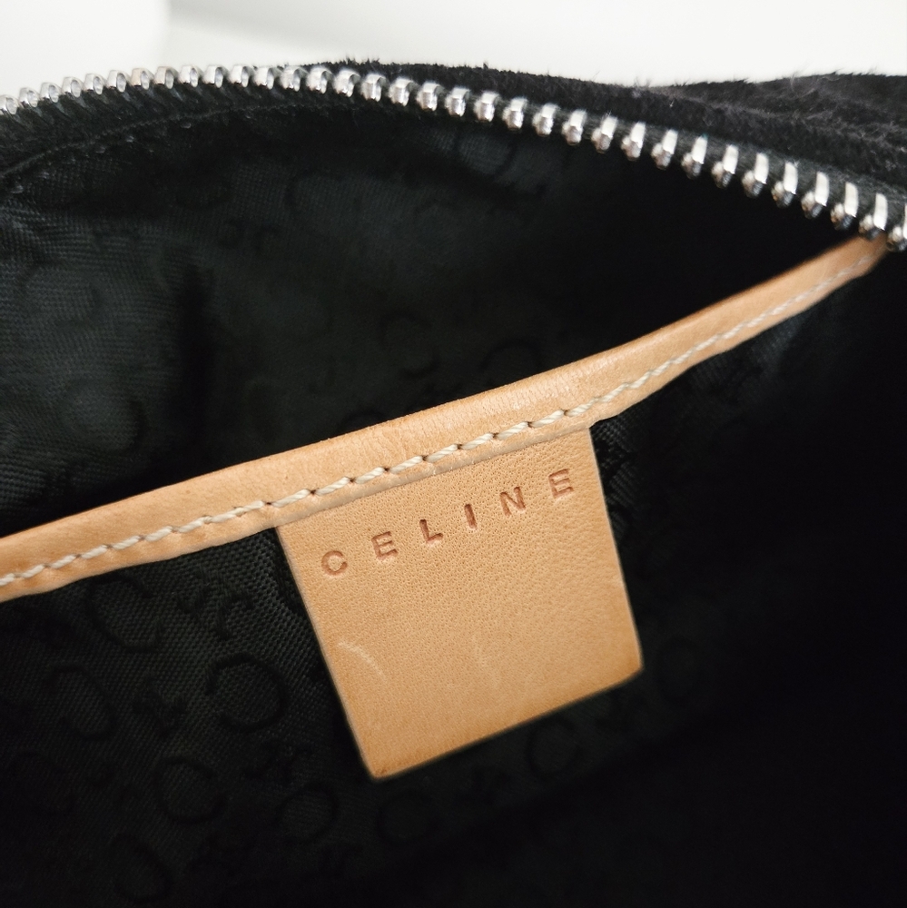 Authentic CELINE Rare Suede Vintage Macadam Bag Clutch Pochette Wallet Purse‎ - Picture 11 of 16